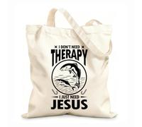 AILOONG Je n'ai pas besoin de thérapie, j'ai juste besoin du modèle de Jésus Sacs en toile à motifs personnalisables tissu épais de 12 oz S'accorde avec les vêtements 25x30cm Petit