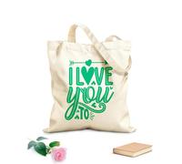 AILOONG Joyeuse Saint-Valentin, magnifique romantique vintage, je t'aime Sac en toile à fond renforcé tissu épais de 340g/m² Utilise comme sac cadeau