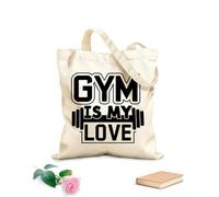 AILOONG La salle de sport, c'est ma passion, on peut l'utiliser Sac en toile à fond renforcé tissu épais de 12 oz Utilise comme sac cadeau 35x40cm Grand