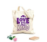 AILOONG L'amour est bienveillant, citations de la Saint-Valentin sur l'amour, typographie, mots romantiques en février Sacs en toile à motifs personnalisables tissu épais de 340g/m² Sac à dessin