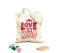 AILOONG L'amour est bienveillant, citations de la Saint-Valentin sur l'amour, typographie, mots romantiques en février Sacs en toile à motifs personnalisables tissu épais de 340g/m² Sac à dessin