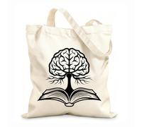 AILOONG livre représentant un arbre cérébral, symbole de croissance des connaissances et de potentiel d'apprentissage Cabane à poignée plate tissu épais de 12 oz Remplace le cartable 35x40cm Grand