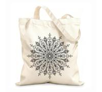 AILOONG mandalas isolés tendance Sacs en toile à motifs personnalisables tissu épais de 12 oz S'accorde avec les vêtements 35x40cm Grand