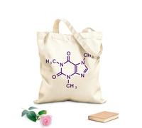 AILOONG Molécule de caféine, éléments du tableau périodique : apprentissage de la chimie en classe. Sacs femme en calicot tissu épais de 340g/m² Pliable