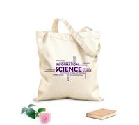 AILOONG Nuage de mots Sciences de l'information Sacs bandoulière en toile de coton tissu épais de 340g/m² Utilise comme sac à outils