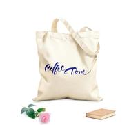 AILOONG phrase sur l'heure du café et la calligraphie Cabane à poignée plate tissu épais de 340g/m² Remplace le cartable