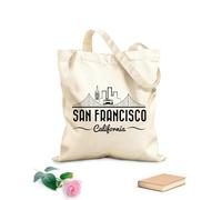 AILOONG Pont et tramway du Golden Gate à San Francisco Cabane en toile écrue tissu épais de 12 oz Utilise comme sac à outils 31x36cm Moyen