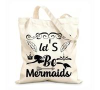 AILOONG Que les sirènes soient Sacs en toile à motifs personnalisables tissu épais de 12 oz S'accorde avec les vêtements 25x30cm Petit