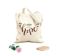 AILOONG Sac cadeau pour bouteille de vin en toile Allah est mon seul espoir (citations islamiques) tissu épais de 340g/m² S'accorde avec les vêtements