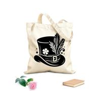 AILOONG Sac cadeau pour bouteille de vin en toile d'un chapeau orné d'une plume et d'un trèfle tissu épais de 12 oz S'accorde avec les vêtements 31x36cm Moyen