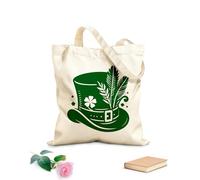 AILOONG Sac cadeau pour bouteille de vin en toile d'un chapeau orné d'une plume et d'un trèfle tissu épais de 340g/m² S'accorde avec les vêtements