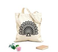 AILOONG Sac cadeau pour bouteille de vin en toile icône de style glyphe représentant une plume de paon tissu épais de 12 oz S'accorde avec les vêtements 31x36cm Moyen