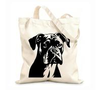 AILOONG Sac cadeau pour bouteille de vin en toile silhouette angélique de tête de boxeur tissu épais de 12 oz S'accorde avec les vêtements 31x36cm Moyen