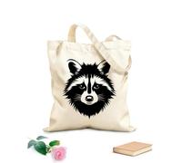 AILOONG Sac cadeau pour bouteille de vin en toile silhouette angélique d'une tête de raton laveur tissu épais de 12 oz S'accorde avec les vêtements 25x30cm Petit