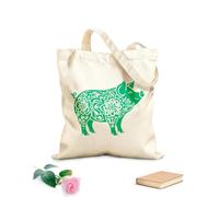 AILOONG Sac cadeau pour bouteille de vin en toile silhouette d'un cochon en caractères chinois signe du zodiaque tissu épais de 340g/m² S'accorde avec les vêtements