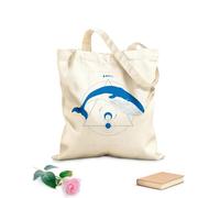 AILOONG Sac cadeau pour bouteille de vin en toile Tatouage abstrait d'animal avec une baleine et des éléments géométriques tissu épais de 340g/m² S'accorde avec les vêtements