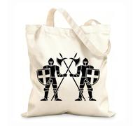 AILOONG Sac de courses en toile de coton Arme de l'armée des guerriers médiévaux des chevaliers tissu épais de 12 oz Utilise comme sac cadeau 25x30cm Petit