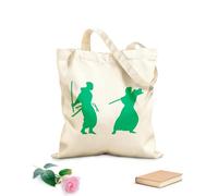 AILOONG Sac de courses en toile de coton Arts martiaux masculins asiatiques, combat de samouraï style japonais tissu épais de 340g/m² Utilise comme sac cadeau