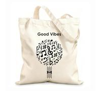 AILOONG Sac de courses en toile de coton bonne musique musicale tissu épais de 12 oz Utilise comme sac cadeau 31x36cm Moyen