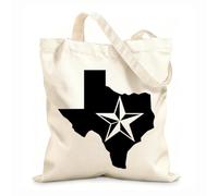 AILOONG Sac de courses en toile de coton Carte du Texas Étoile L'État américain de l'étoile solitaire tissu épais de 12 oz Utilise comme sac cadeau 35x40cm Grand