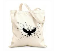 AILOONG Sac de courses en toile de coton Corbeau de style gothique géométrique tissu épais de 12 oz Utilise comme sac cadeau 25x30cm Petit