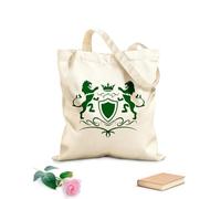 AILOONG Sac de courses en toile de coton Emblème de la couronne et du bouclier des deux lions - Protection tissu épais de 340g/m² Utilise comme sac cadeau