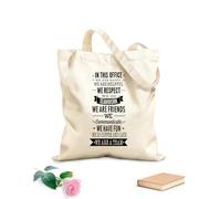 AILOONG Sac de courses en toile de coton Entraide au travail. Respect mutuel, travail d'équipe et amitié. tissu épais de 340g/m² Utilise comme sac cadeau