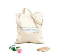 AILOONG Sac de courses en toile de coton Fais du Seigneur tes délices et il te donnera ce que ton cœur désire. Psaume 37:4 tissu épais de 340g/m² Utilise comme sac cadeau