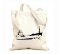 AILOONG Sac de courses en toile de coton Guerre, Armes militaires, Navire de guerre, Mer, Marine, Nautique tissu épais de 12 oz Utilise comme sac cadeau 35x40cm Grand