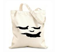 AILOONG Sac de courses en toile de coton Hélicoptères, avions de combat, forces spéciales aériennes tissu épais de 12 oz Utilise comme sac cadeau 31x36cm Moyen