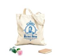 AILOONG Sac de courses en toile de coton Logo Classiques Salon de Coiffure Moustache Coupe de Cheveux Rasage tissu épais de 340g/m² Utilise comme sac cadeau