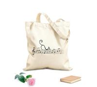 AILOONG Sac de courses en toile de coton Notes de musique Chat musical Idée créative pour enfants tissu épais de 12 oz Utilise comme sac cadeau 31x36cm Moyen