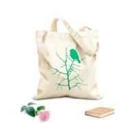 AILOONG Sac de courses en toile de coton Oiseaux en silhouette sur une branche d'arbre, style gothique tissu épais de 340g/m² Utilise comme sac cadeau