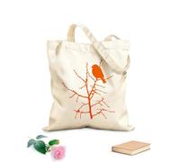 AILOONG Sac de courses en toile de coton Oiseaux en silhouette sur une branche d'arbre, style gothique tissu épais de 340g/m² Utilise comme sac cadeau