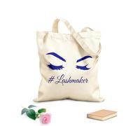 AILOONG Sac de courses en toile de coton Salon de beauté, pose d'extensions de cils, mode des gros cils tissu épais de 340g/m² Utilise comme sac cadeau