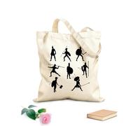AILOONG Sac de courses en toile de coton Silhouettes de guerriers grecs antiques et armes tissu épais de 12 oz Utilise comme sac cadeau 31x36cm Moyen