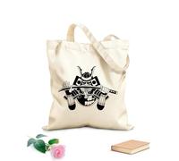 AILOONG Sac de plage en polyester et coton Armure de katana de guerrier japonais samouraï tissu épais de 12 oz Matière douce pour la peau 35x40cm Grand