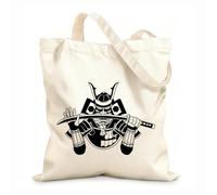 AILOONG Sac de plage en polyester et coton Armure de katana de guerrier japonais samouraï tissu épais de 12 oz Matière douce pour la peau 25x30cm Petit