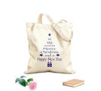 AILOONG Sac de plage en polyester et coton Boutique Joyeux Noël et Bonne Année tissu épais de 340g/m² Matière douce pour la peau