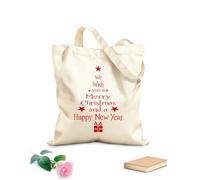 AILOONG Sac de plage en polyester et coton Boutique Joyeux Noël et Bonne Année tissu épais de 340g/m² Matière douce pour la peau