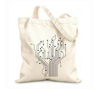 AILOONG Sac de plage en polyester et coton Circuits informatiques : schémas arborescents, ingénierie des circuits, etc. tissu épais de 12 oz Matière douce pour la peau 31x36cm Moyen