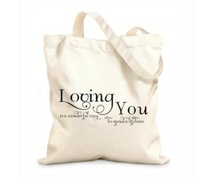 AILOONG Sac de plage en polyester et coton Citations romantiques pour un mariage : S'aimer est une belle façon de vivre sa vie. tissu épais de 12 oz Matière douce pour la peau 25x30cm Petit