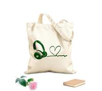 AILOONG Sac de plage en polyester et coton Écouteurs audio EDM pour DJ et clubs - Utilisation tissu épais de 340g/m² Matière douce pour la peau