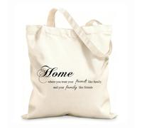 AILOONG Sac de plage en polyester et coton Entrée du guide de conversation familial tissu épais de 12 oz Matière douce pour la peau 25x30cm Petit