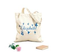 AILOONG Sac de plage en polyester et coton Fille ballerine, silhouette pastel en pose tissu épais de 340g/m² Matière douce pour la peau