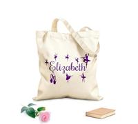 AILOONG Sac de plage en polyester et coton Fille ballerine, silhouette pastel en pose tissu épais de 340g/m² Matière douce pour la peau