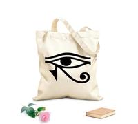 AILOONG Sac de plage en polyester et coton Œil d'Horus, dieu égyptien, culture antique tissu épais de 12 oz Matière douce pour la peau 25x30cm Petit