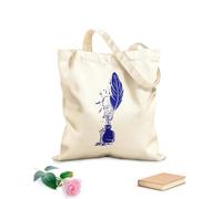 AILOONG Sac de plage en polyester et coton Inspiration pour écrivain créatif, Feather Ink et la recherche tissu épais de 340g/m² Matière douce pour la peau