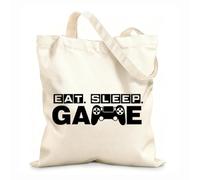 AILOONG Sac de plage en polyester et coton Jeu Manger Dormir Manette de jeu Jeu vidéo Aire de jeux Salle de jeux pour enfants tissu épais de 12 oz Matière douce pour la peau 35x40cm Grand