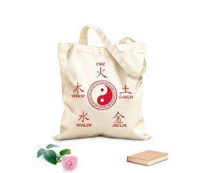 AILOONG Sac de plage en polyester et coton Les cinq éléments et le symbole du yin et du yang en médecine traditionnelle chinoise tissu épais de 340g/m² Matière douce pour la peau